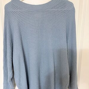 Elegant Sky Blue Women's Crew Neck Sweater